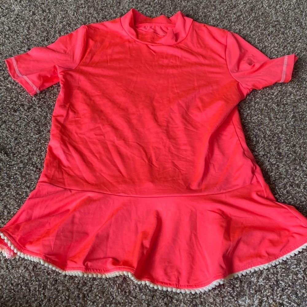 Girls Cat & Jack Swim Rashguard coral 🪸 like new